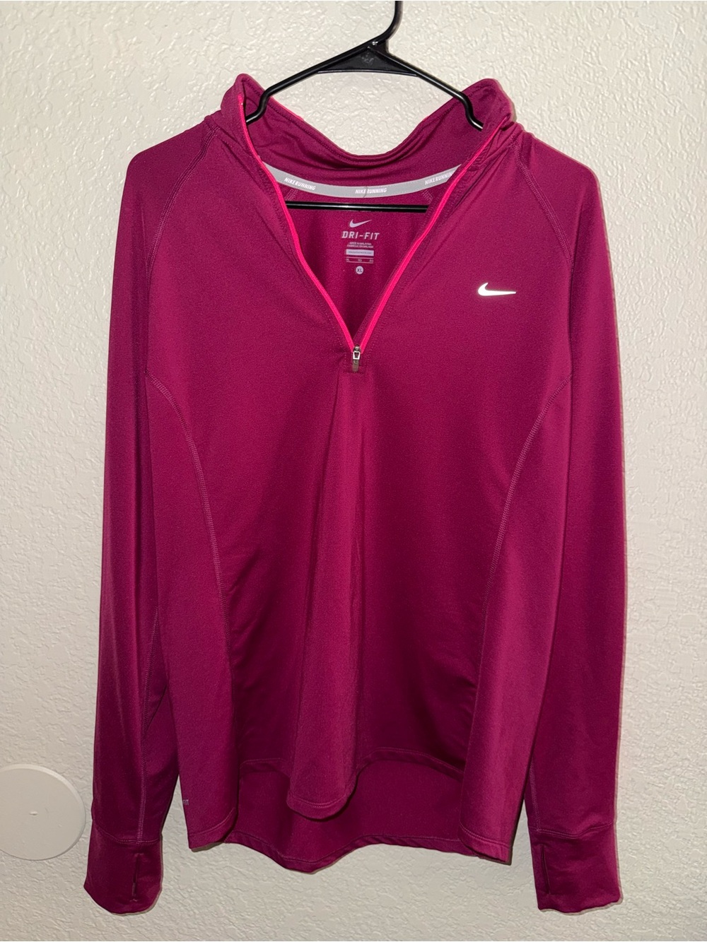 Nike Women's Dri-FIT Magenta 1/4 Zip Hoodie